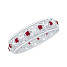 Rosec Jewels-Natural Ruby Celtic Knot Wedding Band for Women