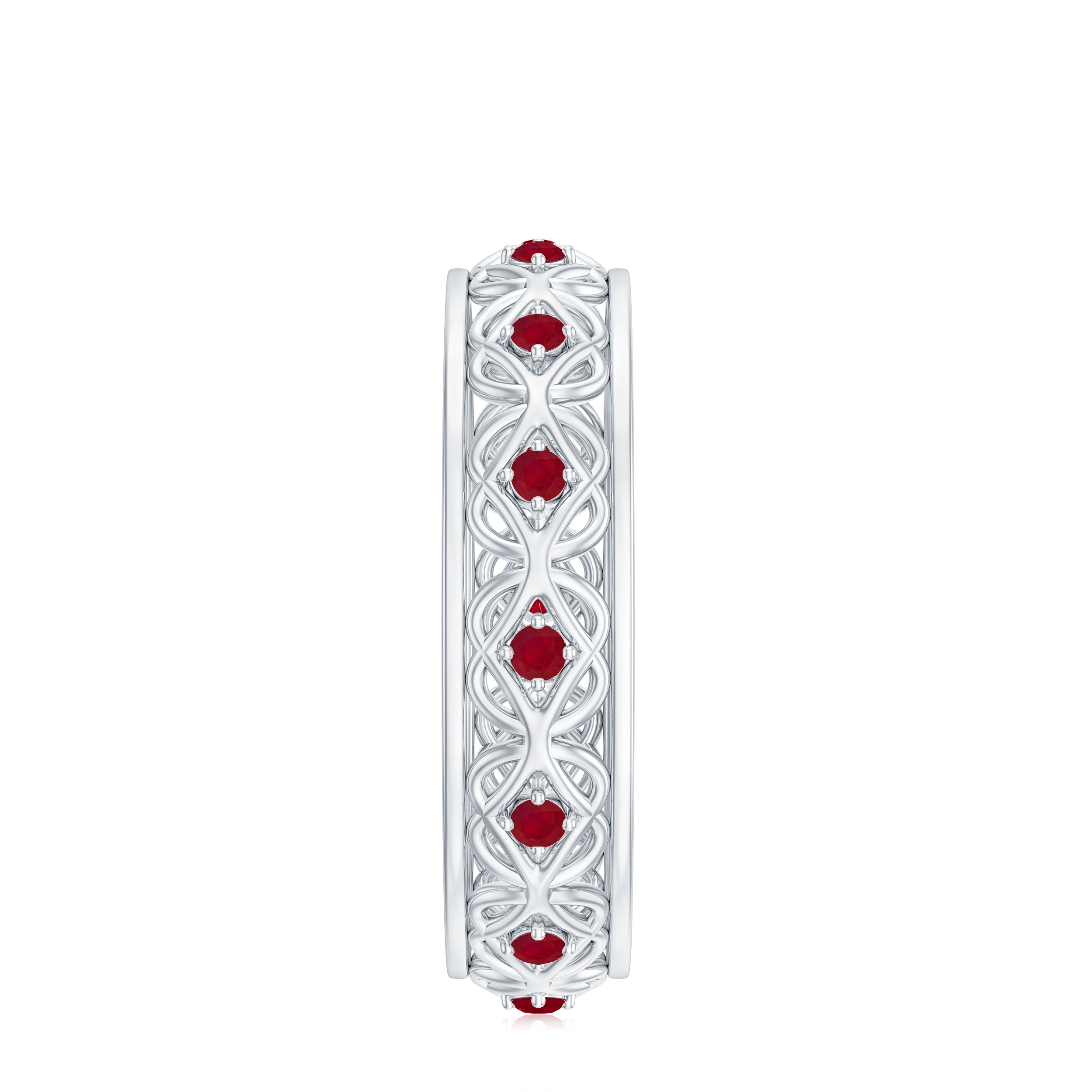 Rosec Jewels-Natural Ruby Celtic Knot Wedding Band for Women