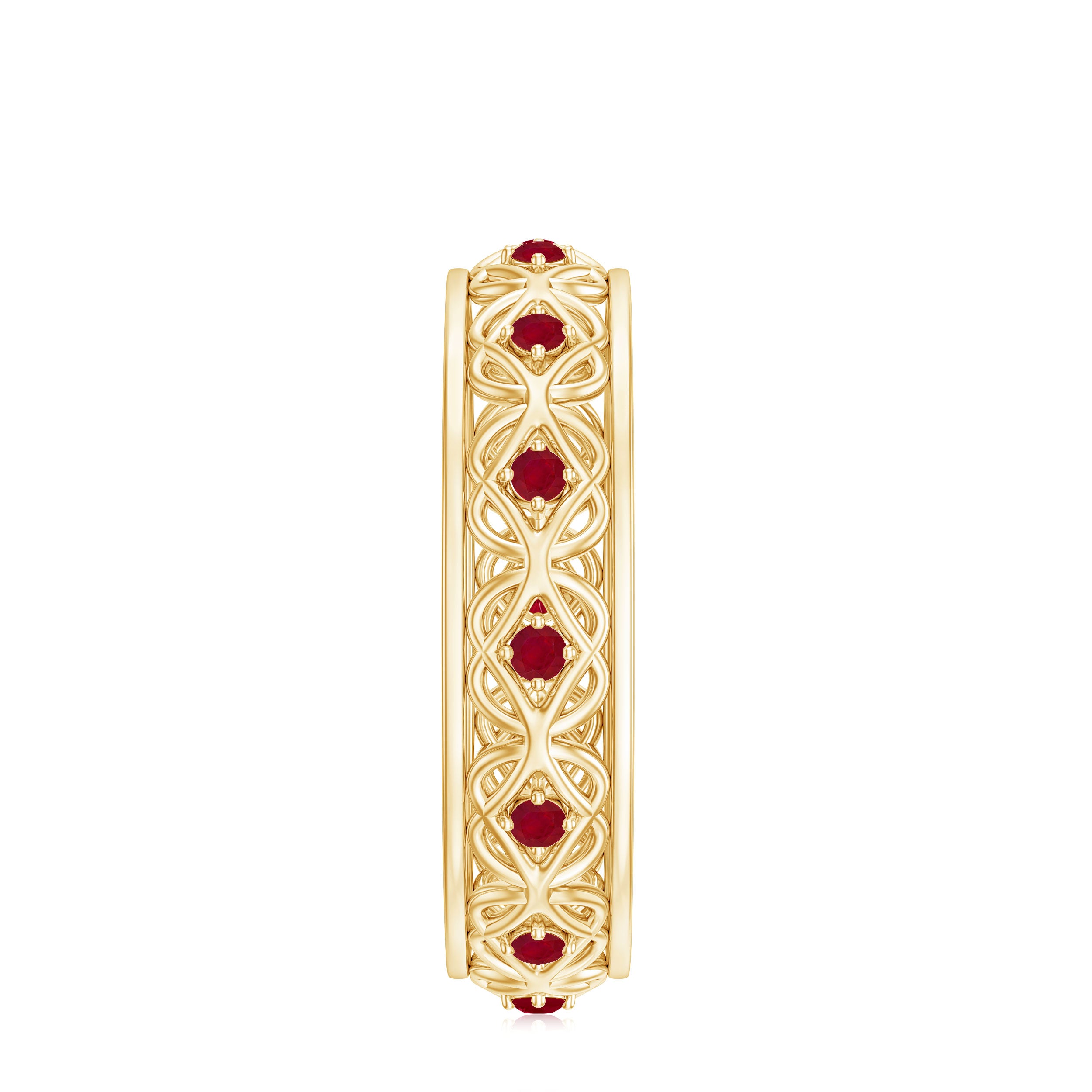 Rosec Jewels-Natural Ruby Celtic Knot Wedding Band for Women