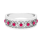 Rosec Jewels-Vintage Inspired Ruby Half Eternity Anniversary Band Ring