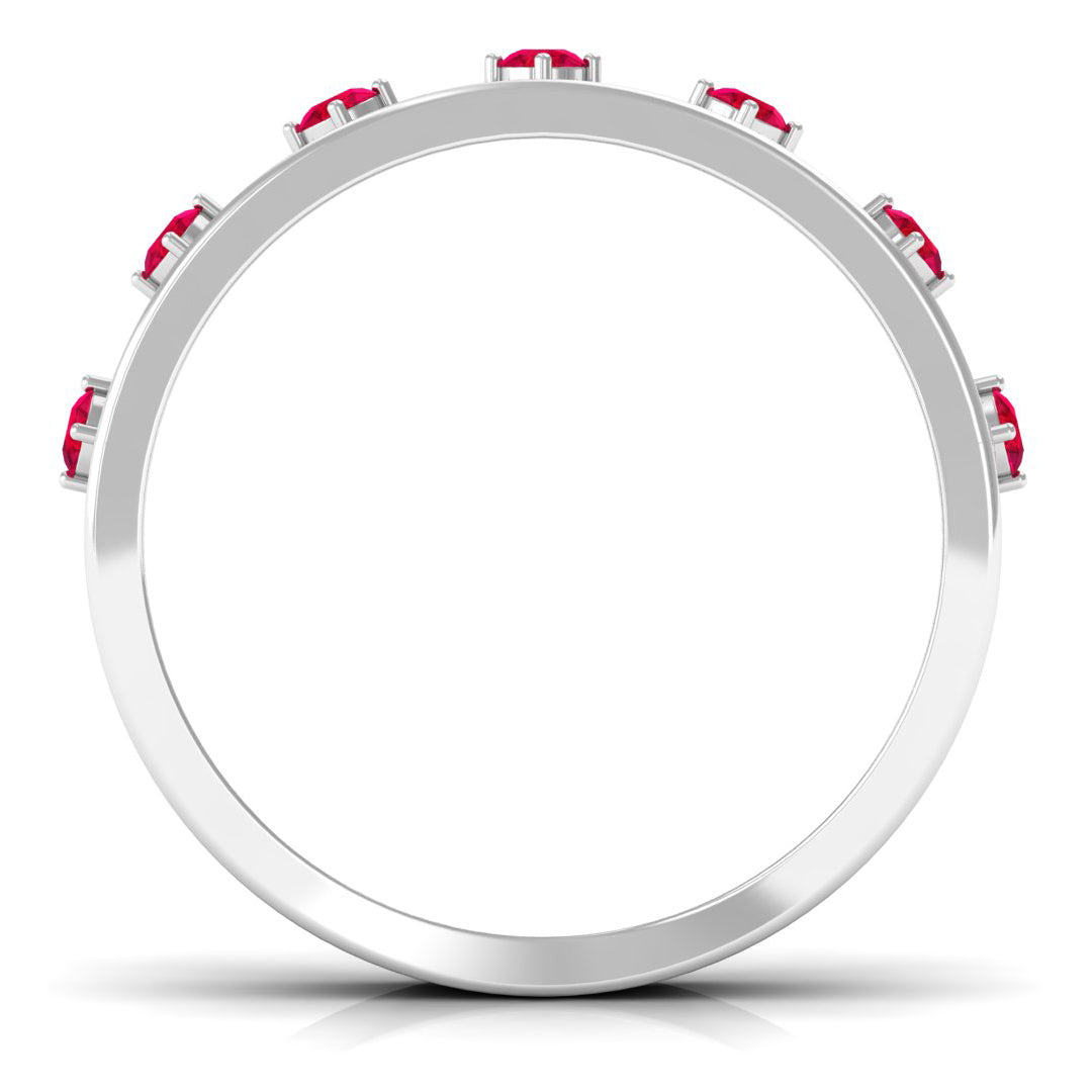 Rosec Jewels-Vintage Inspired Ruby Half Eternity Anniversary Band Ring