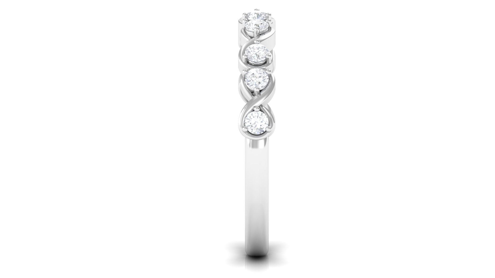 Rosec Jewels-Natural Diamond Half Eternity Infinity Ring for Valentines