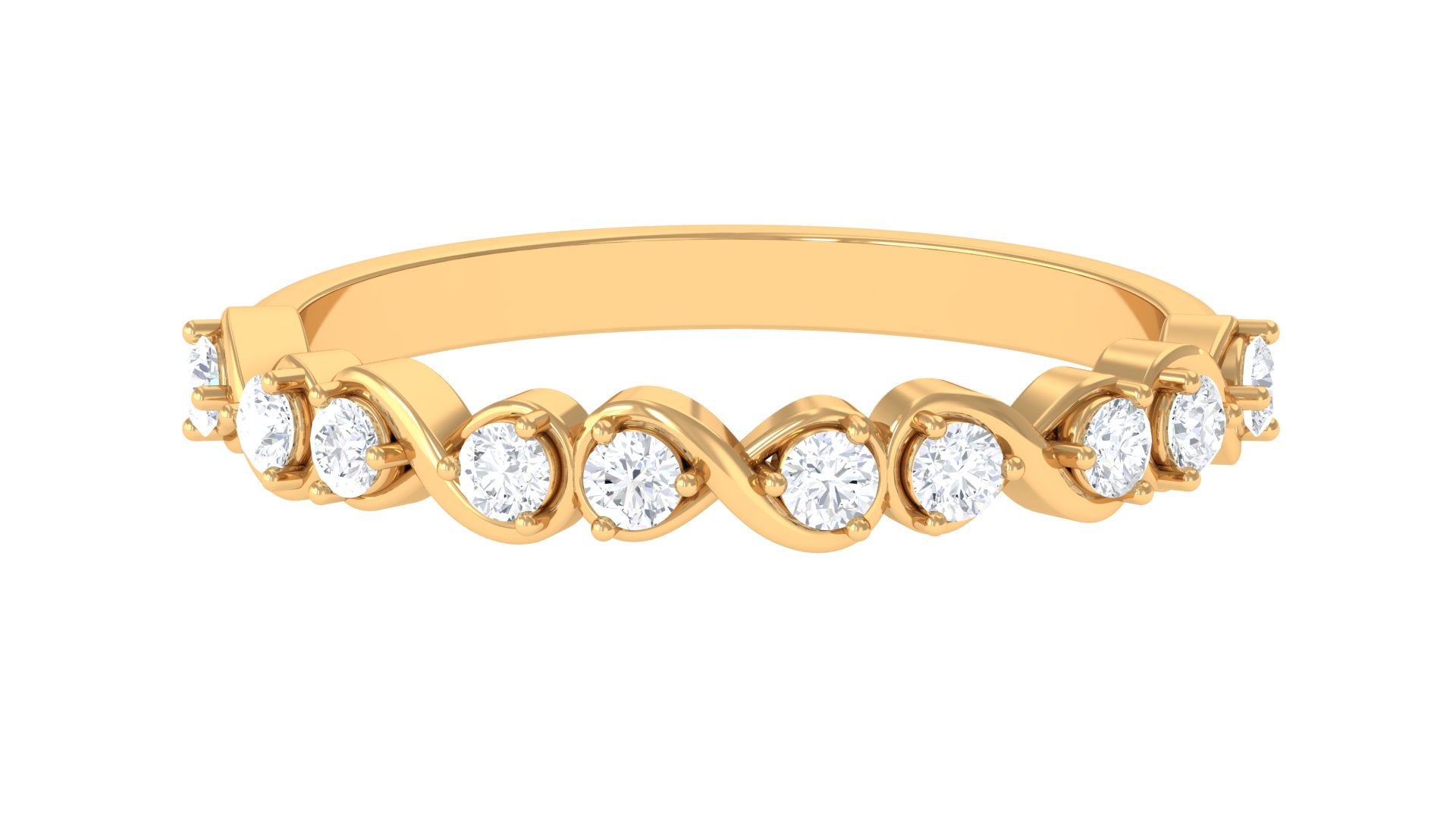Rosec Jewels-Natural Diamond Half Eternity Infinity Ring for Valentines