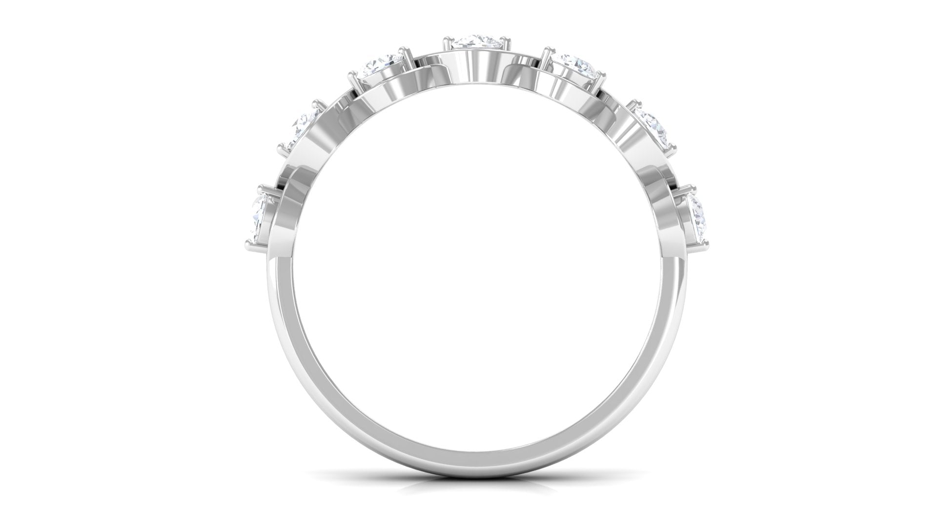 Certified Natural Diamond Half Eternity Ring with Infinity Knot Natural - ( HI-SI ) - Rosec Jewels