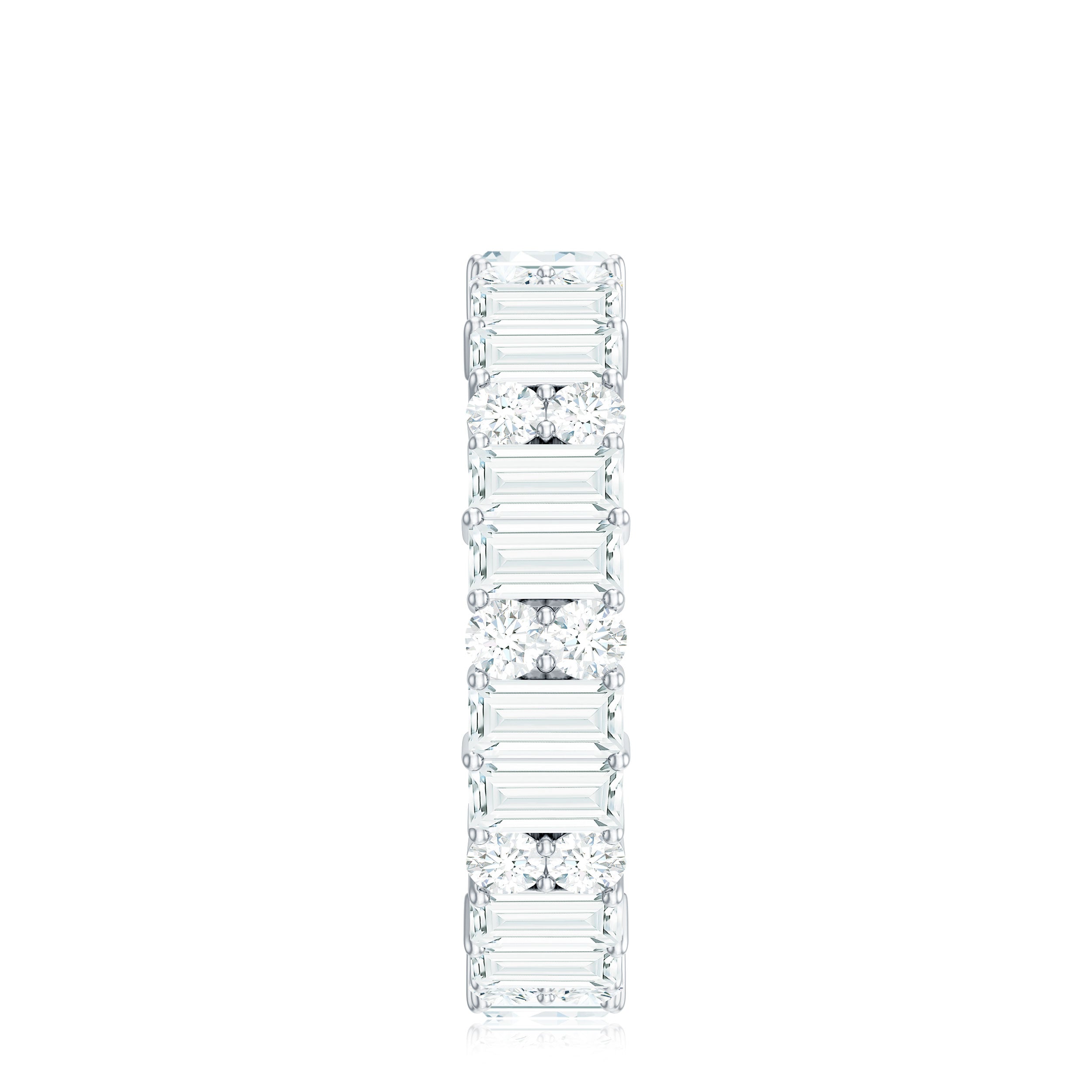 Rosec Jewels-Round and Baguette Cut Moissanite Eternity Wedding Band