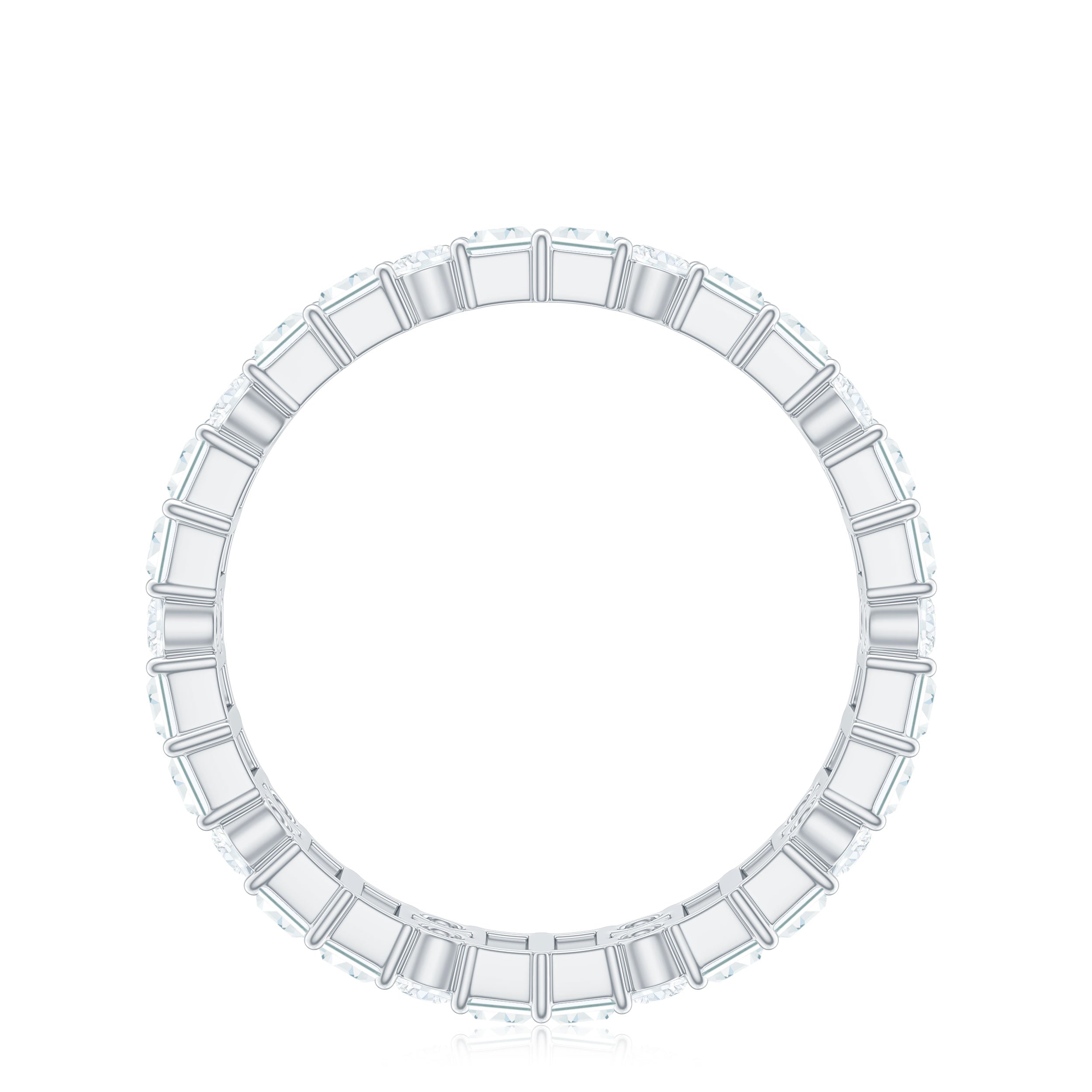 Rosec Jewels-Round and Baguette Cut Moissanite Eternity Wedding Band