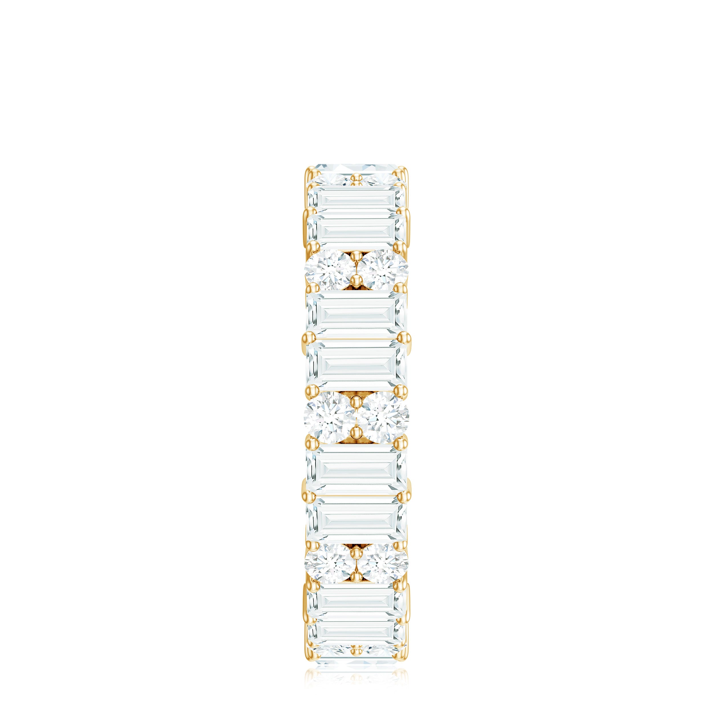 Rosec Jewels-Round and Baguette Cut Moissanite Eternity Wedding Band