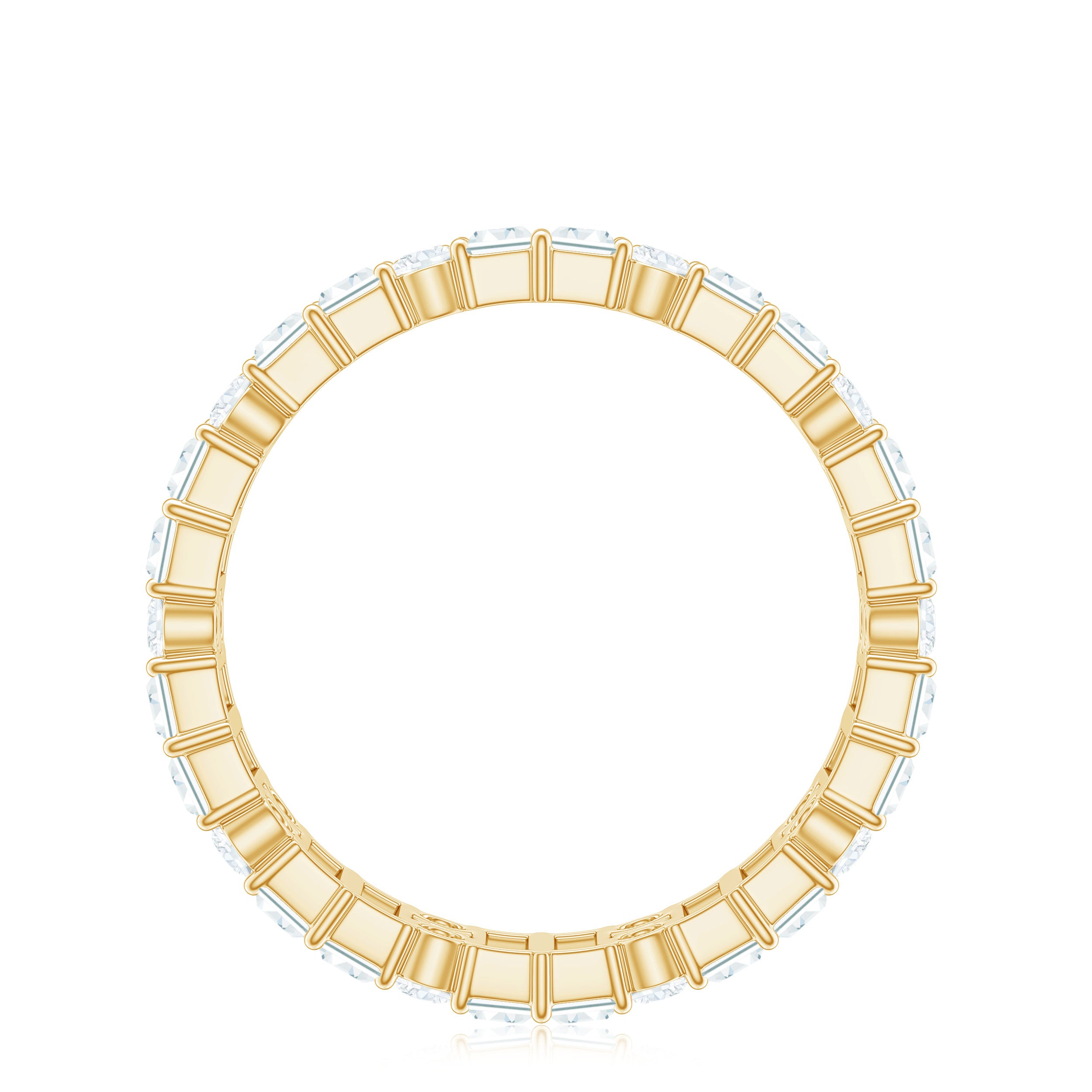 Rosec Jewels-Round and Baguette Cut Moissanite Eternity Wedding Band