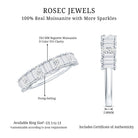 Baguette and Round Moissanite Half Eternity Band Ring D-VS1 - Rosec Jewels