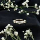 Baguette and Round Moissanite Half Eternity Band Ring D-VS1 - Rosec Jewels