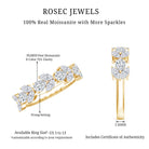 Certified Moissanite Wedding Band in Yellow Gold Plated Silver D-VS1 14K Yellow Gold Plated Silver - Rosec Jewels