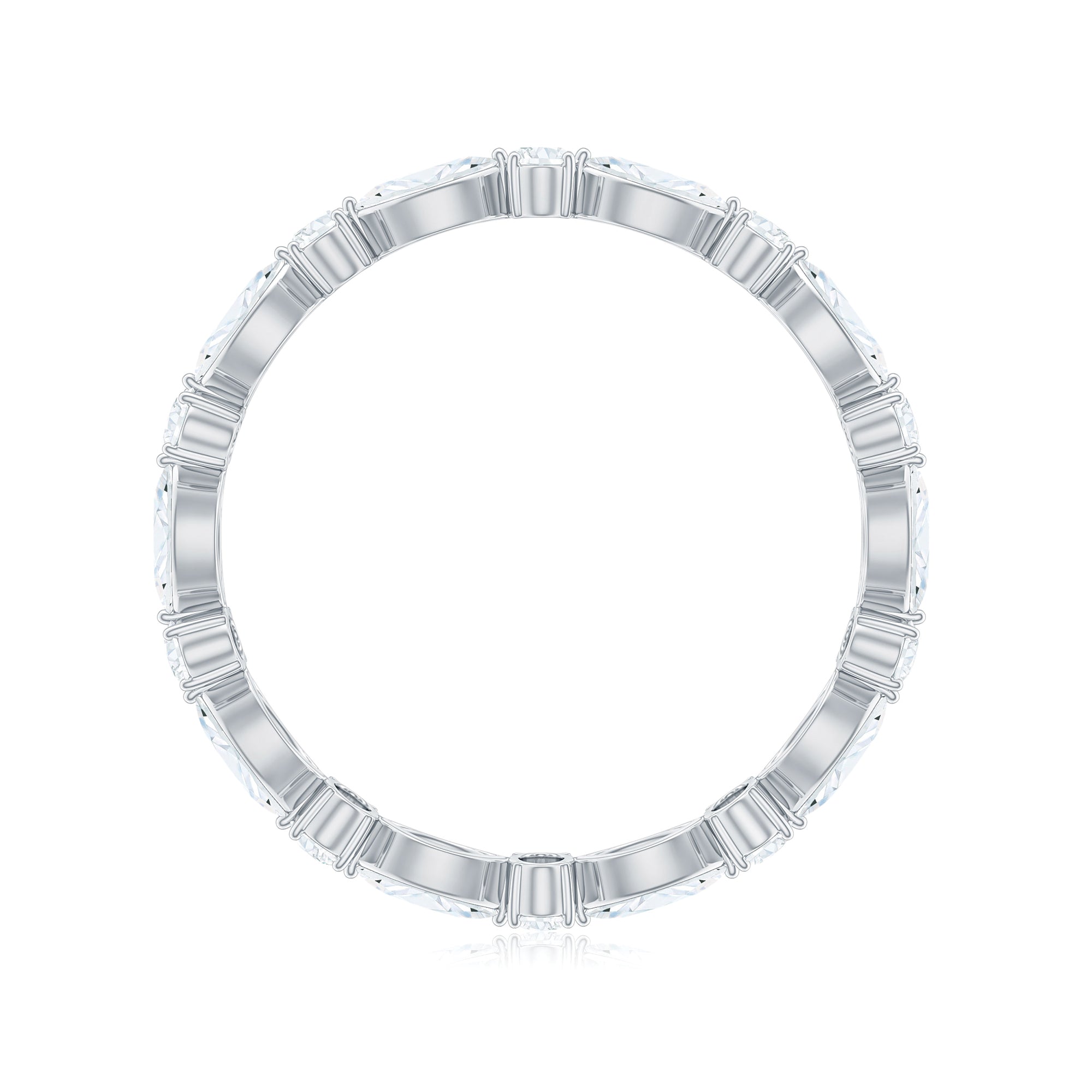 Rosec Jewels-Oval and Marquise Cut Moissanite Stackable Eternity Ring