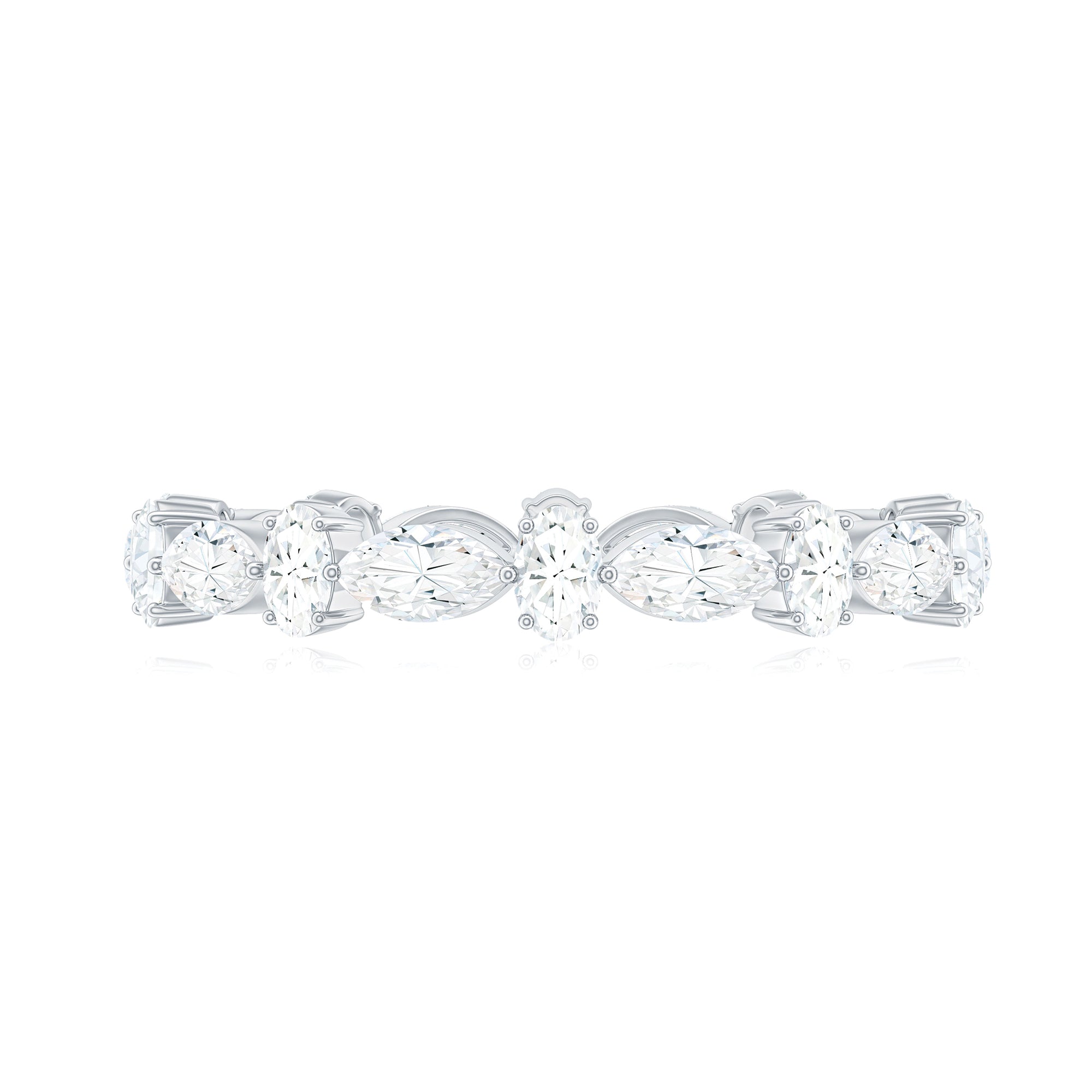 Rosec Jewels-Oval and Marquise Cut Moissanite Stackable Eternity Ring