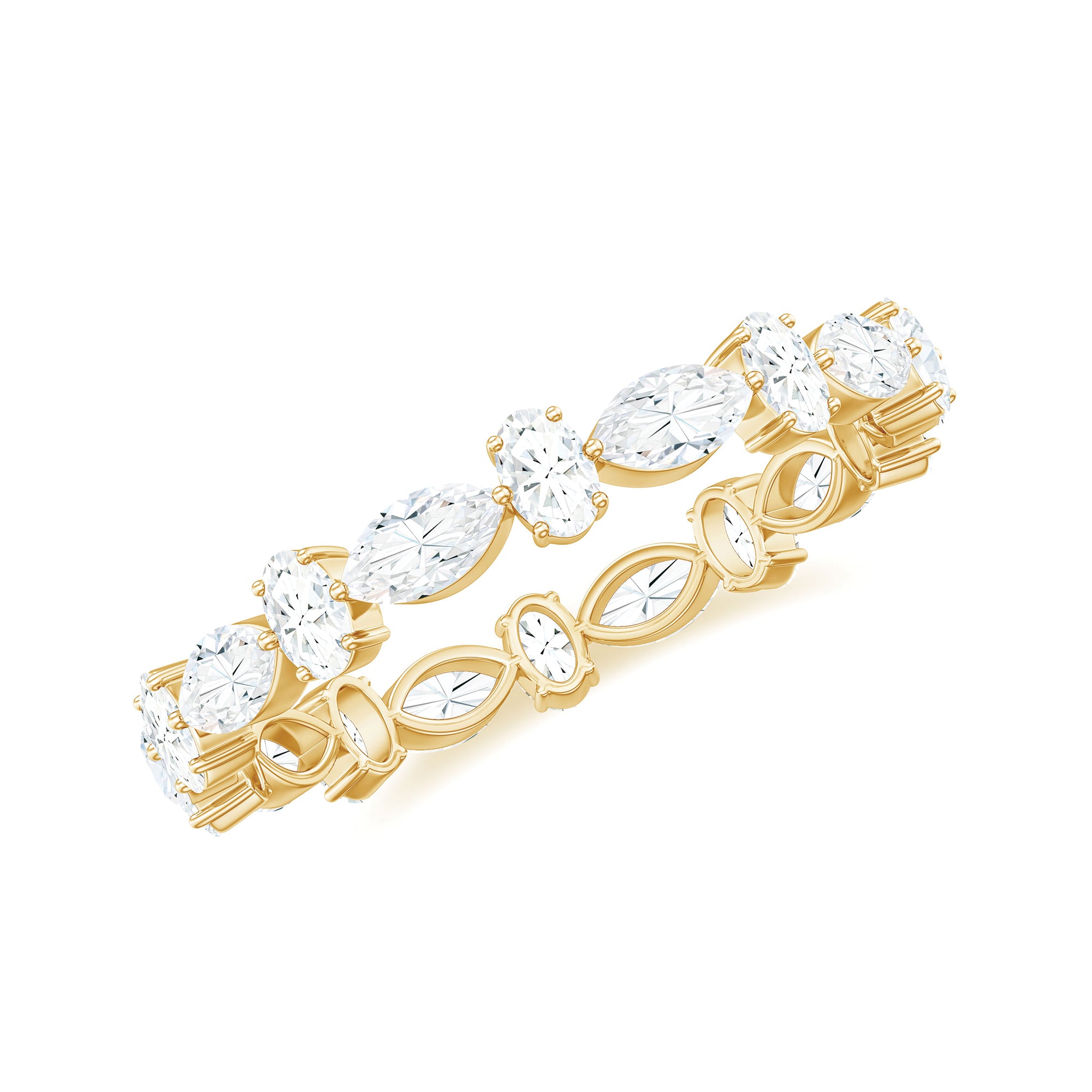 Rosec Jewels-Oval and Marquise Cut Moissanite Stackable Eternity Ring