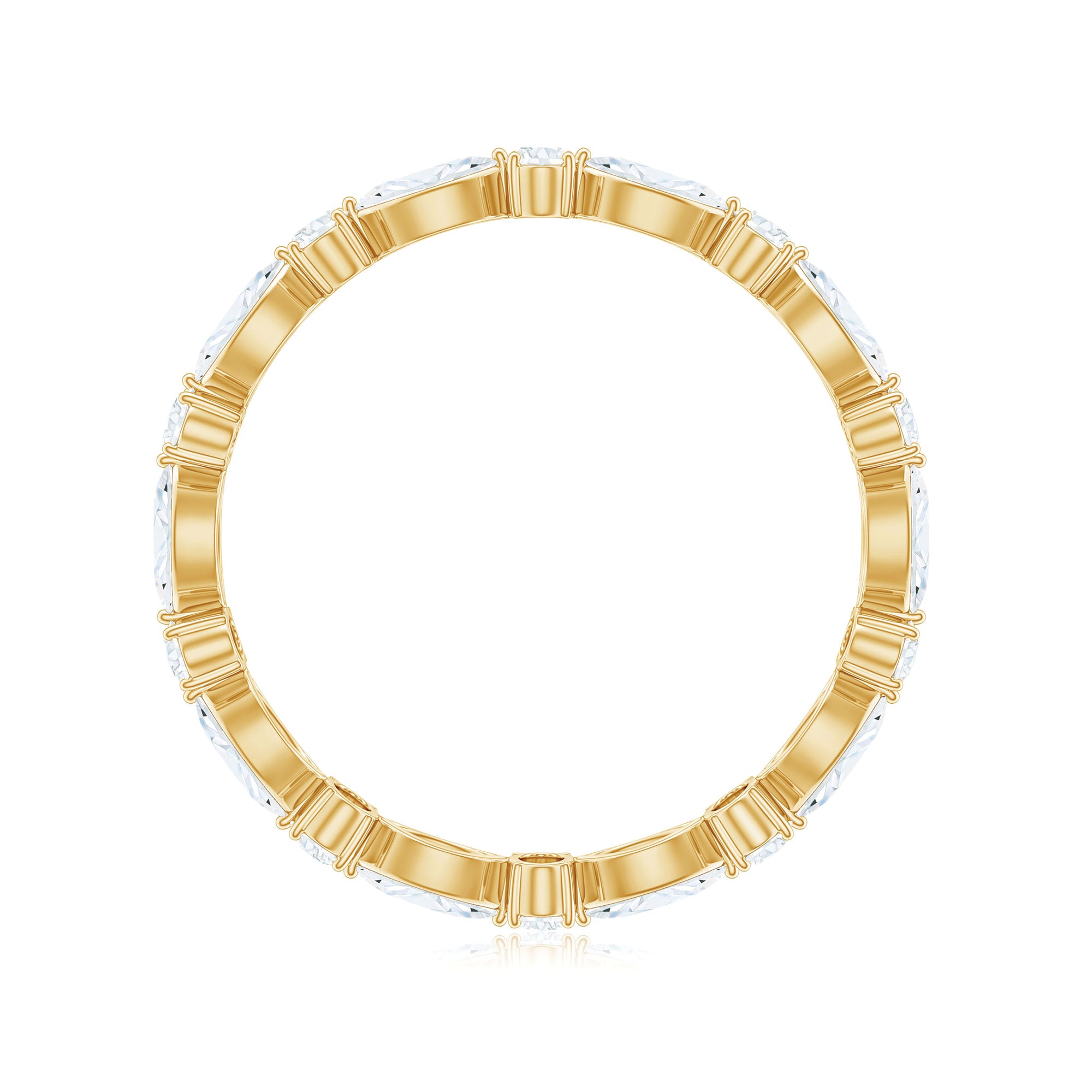 Rosec Jewels-Oval and Marquise Cut Moissanite Stackable Eternity Ring