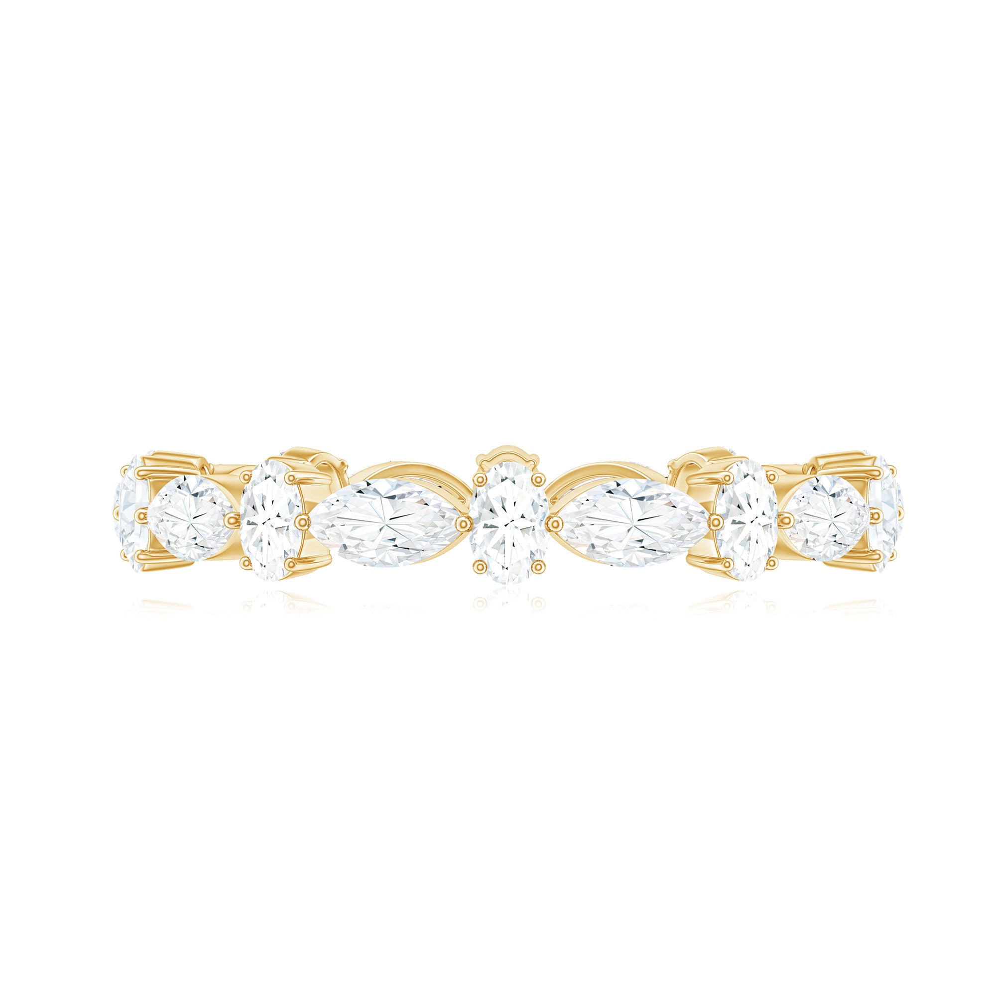 Rosec Jewels-Oval and Marquise Cut Moissanite Stackable Eternity Ring