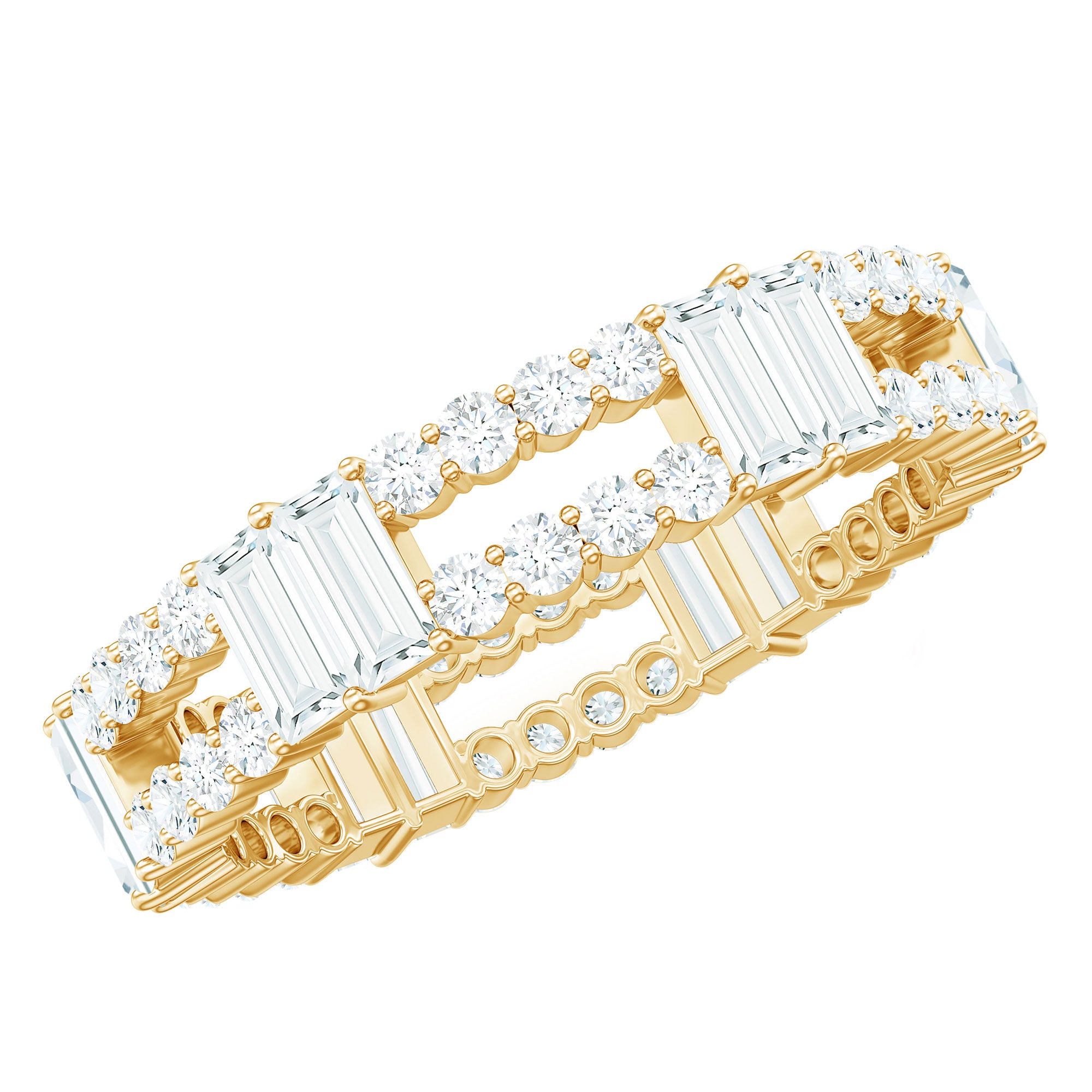 Rosec Jewels-Unique Moissanite Eternity Wedding Band Ring