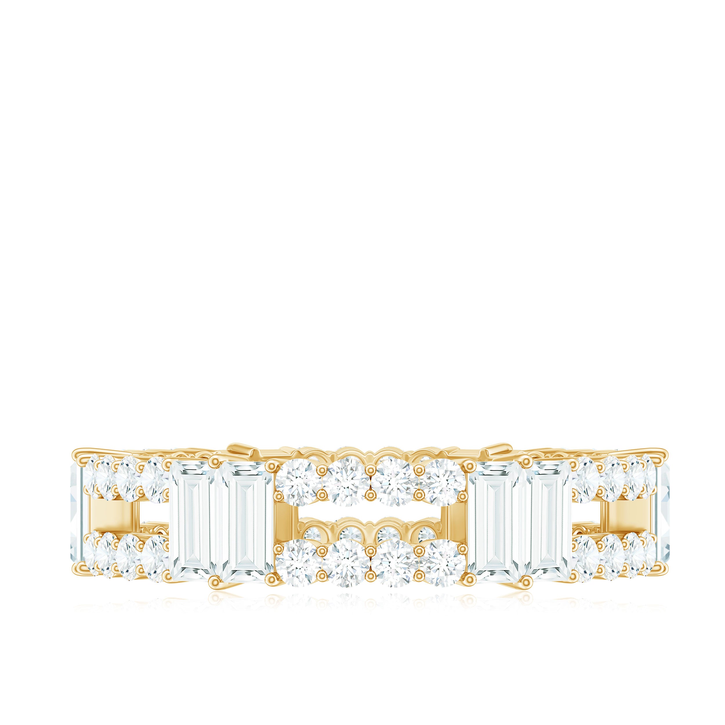 Rosec Jewels-Unique Moissanite Eternity Wedding Band Ring