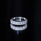 Certified Baguette Moissanite Half Eternity Band Ring for Women D-VS1 - Rosec Jewels