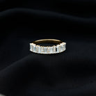 Certified Baguette Moissanite Half Eternity Band Ring for Women D-VS1 - Rosec Jewels