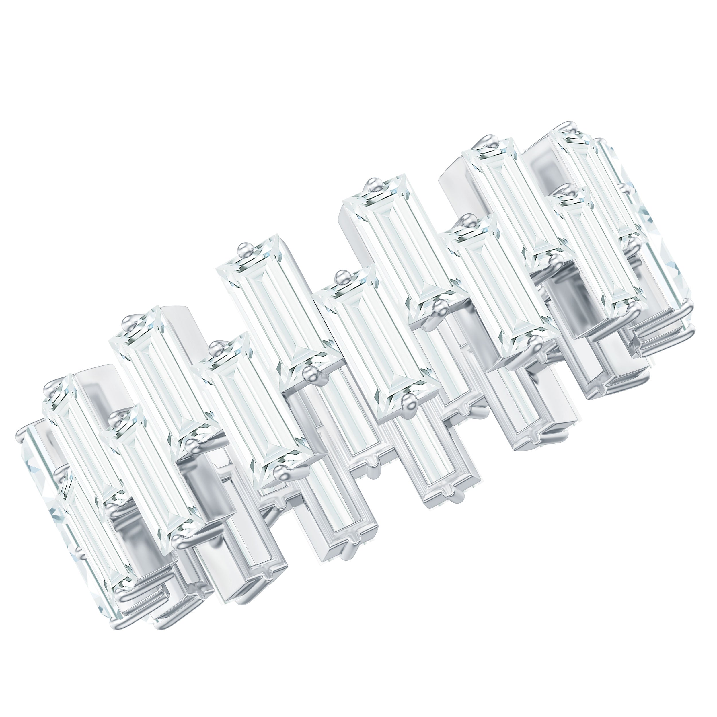 Certified Moissanite Baguette Eternity Band Ring D-VS1 - Rosec Jewels