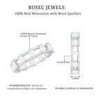 Rosec Jewels-Moissanite Baguette Wedding Band with Certificate