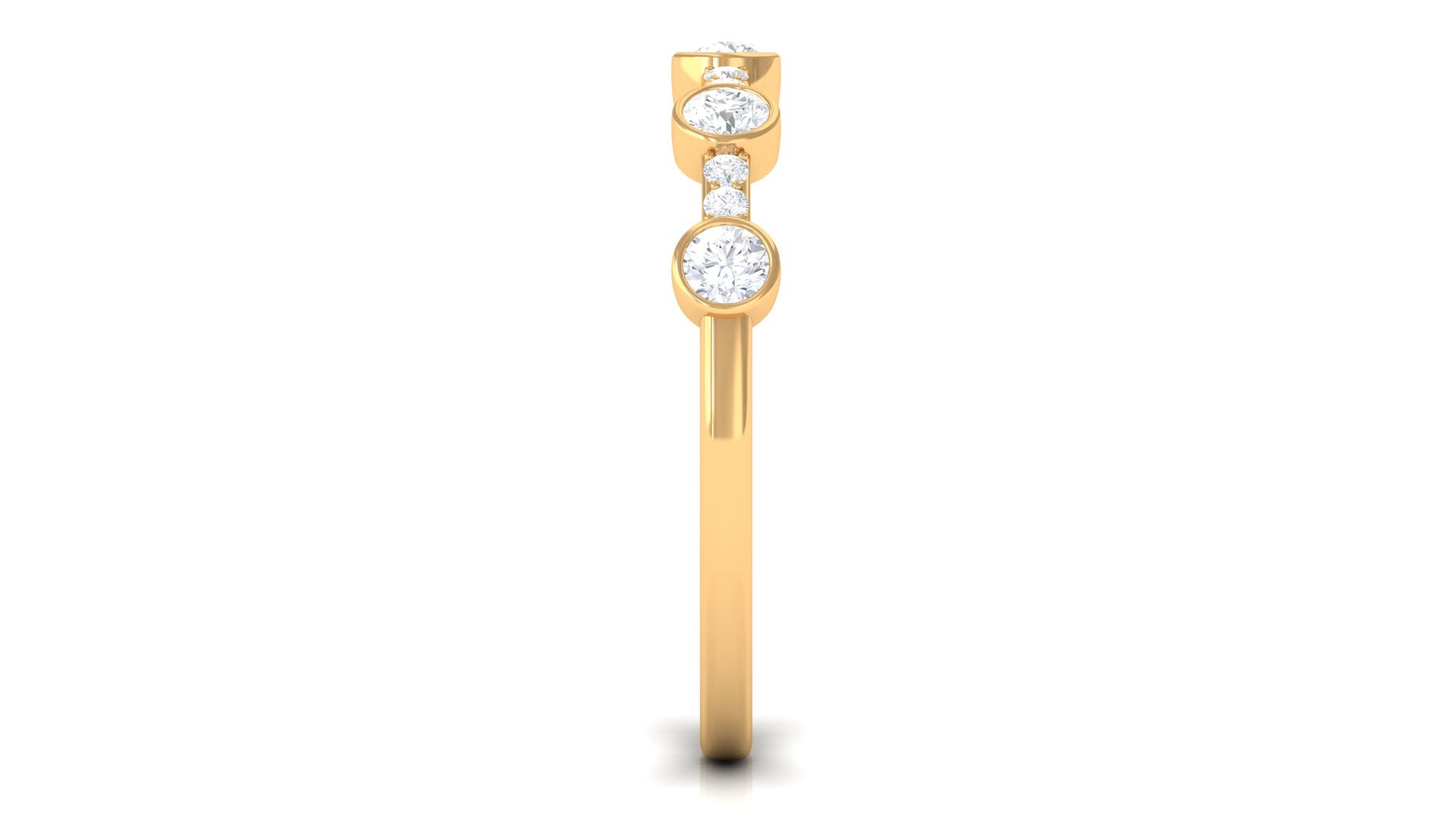 Rosec Jewels-Natural Diamond Half Eternity Ring in Bezel Setting