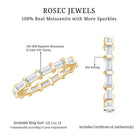 Certified Baguette Cut Moissanite East West Eternity Ring D-VS1 - Rosec Jewels