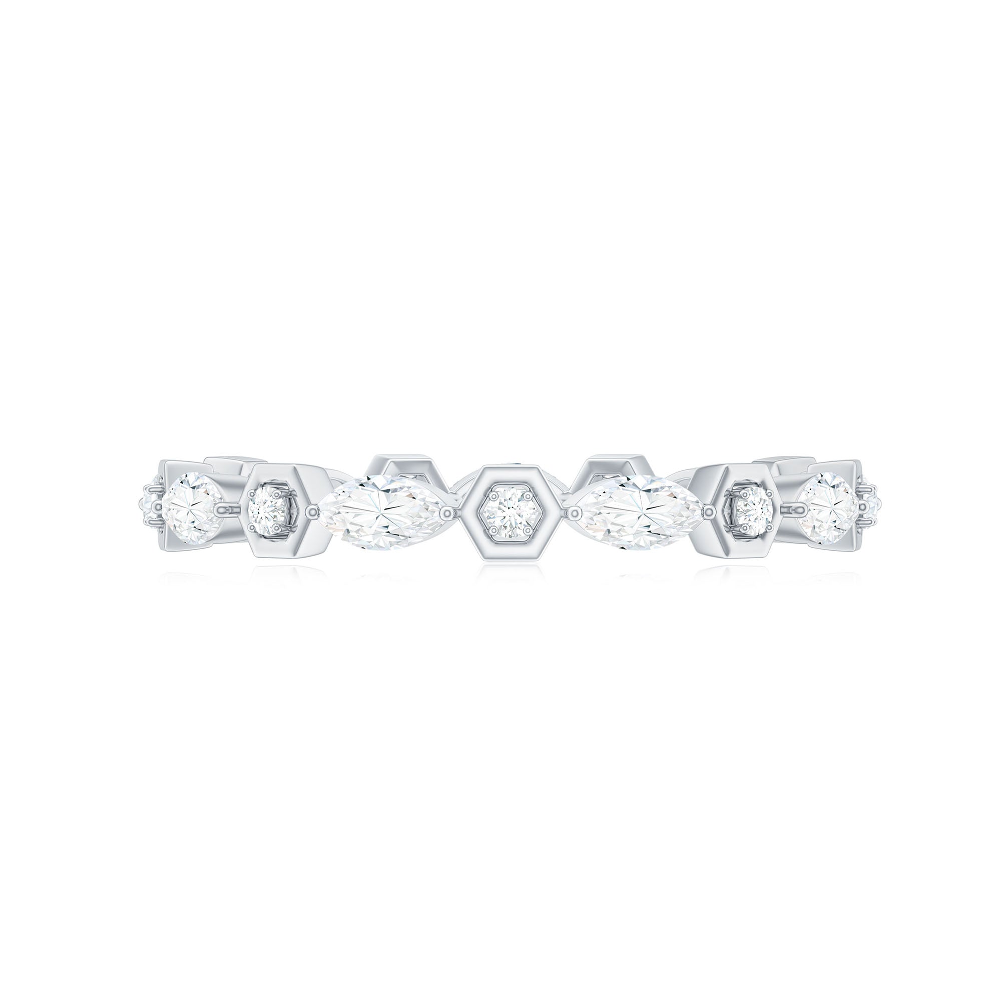 Certified Moissanite Contemporary Eternity Ring D-VS1 - Rosec Jewels