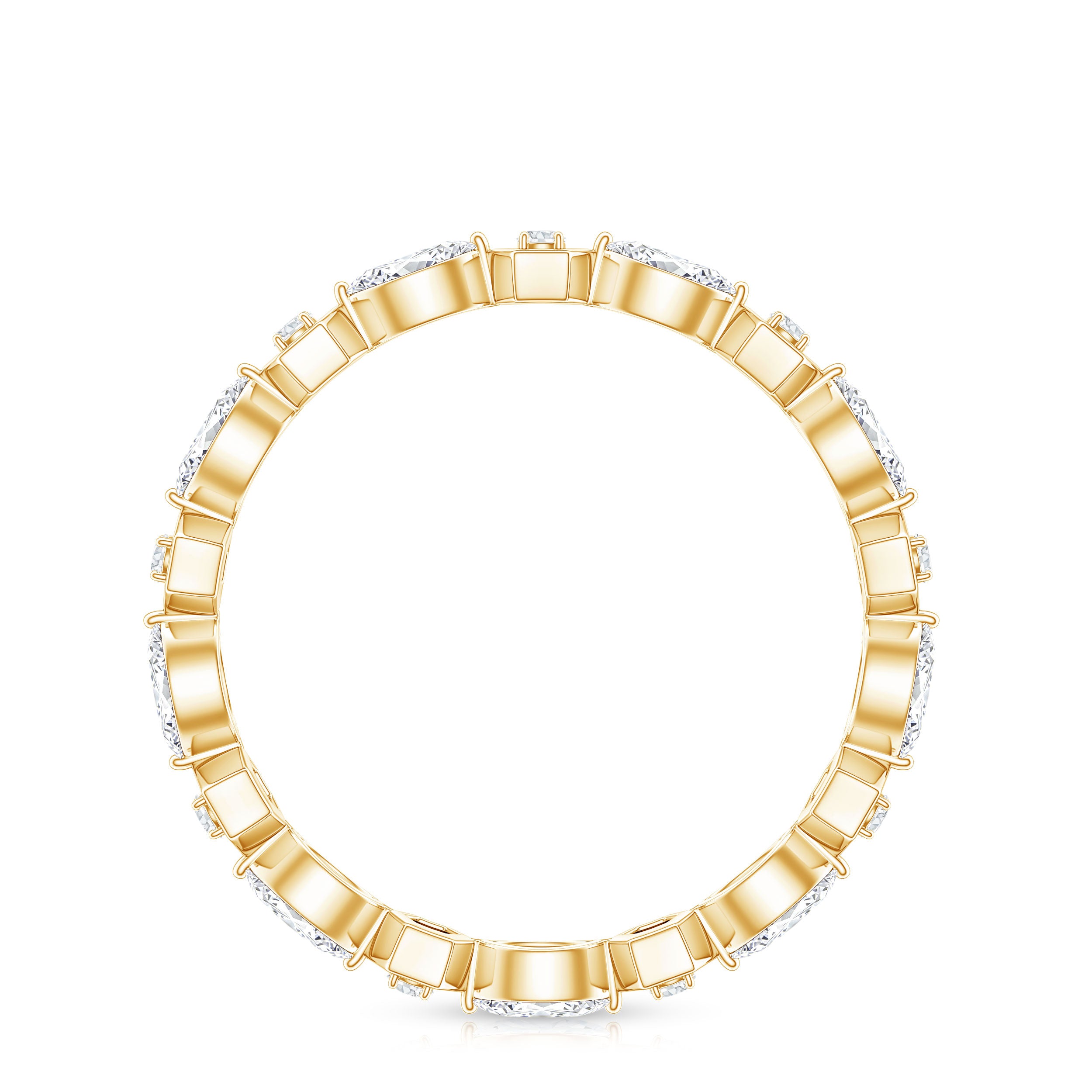 Certified Moissanite Contemporary Eternity Ring D-VS1 - Rosec Jewels