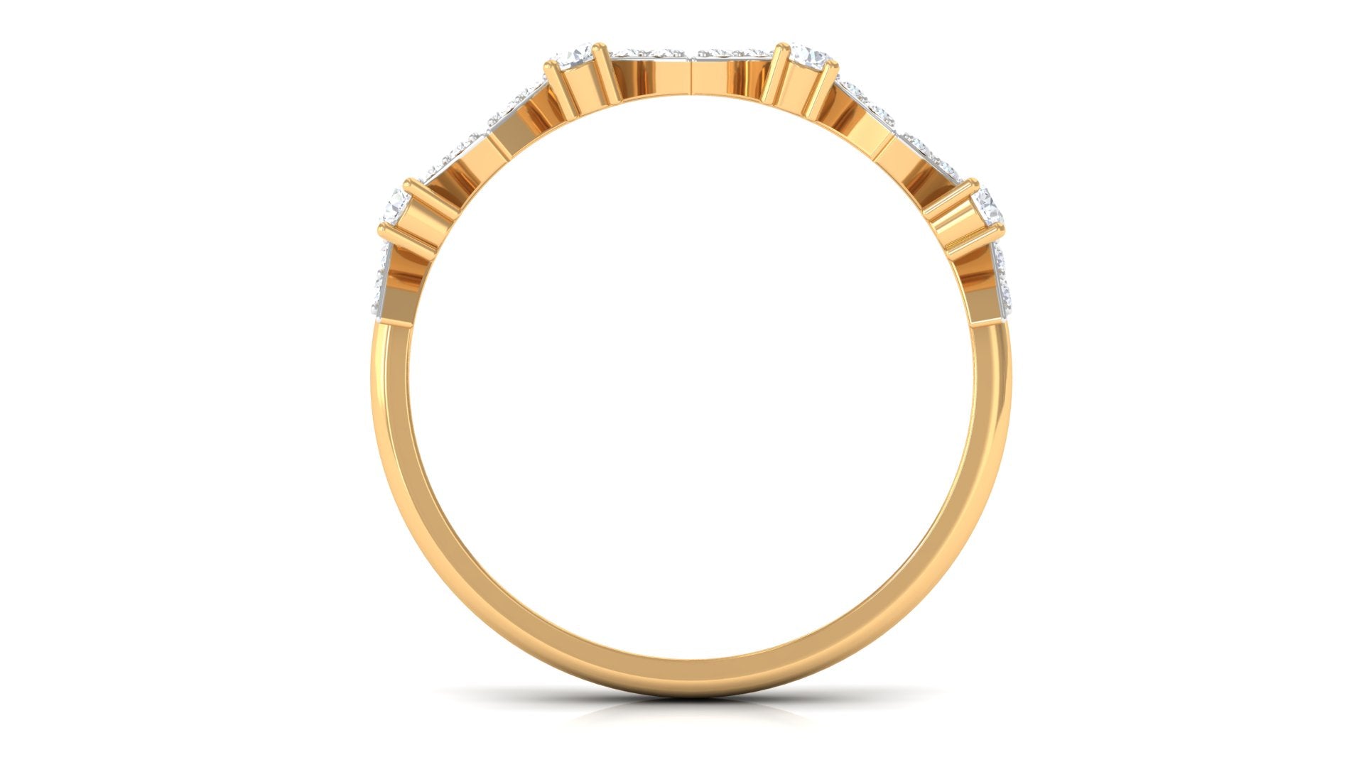 Art Deco Inspired Diamond Half Eternity Ring for Women Natural - ( HI-SI ) - Rosec Jewels