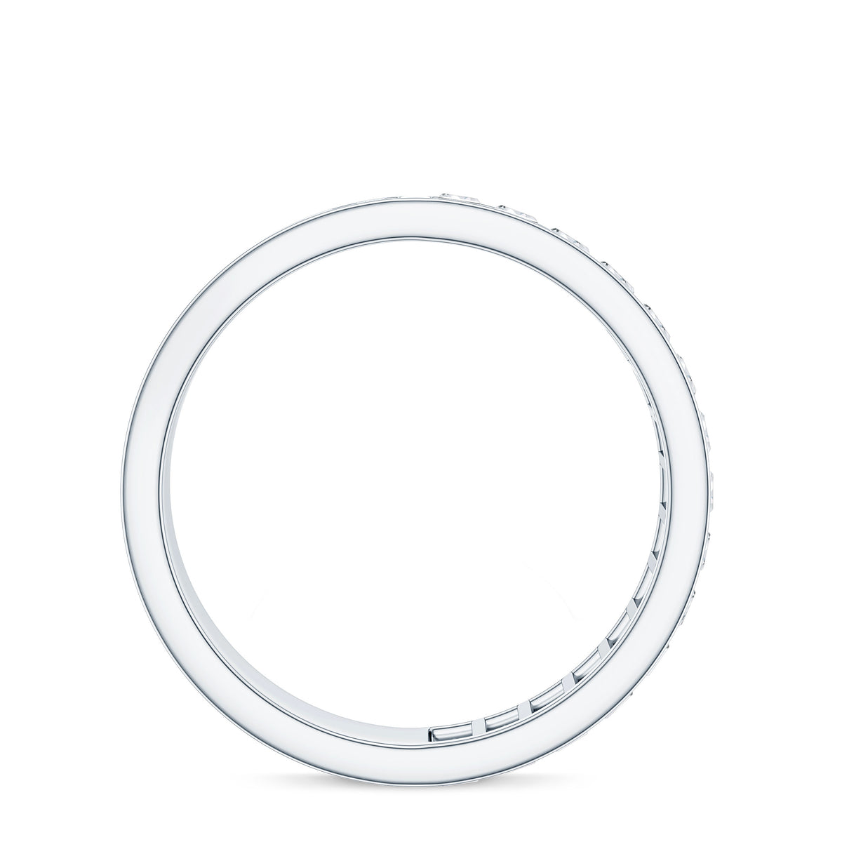 Certified Moissanite Wide Eternity Wedding Band D-VS1 - Rosec Jewels