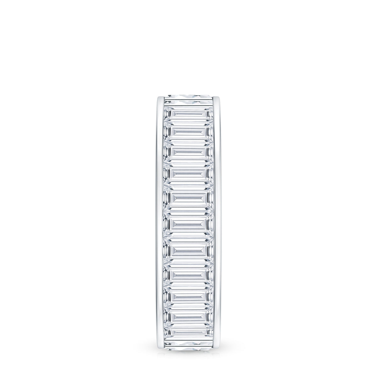 Certified Moissanite Wide Eternity Wedding Band D-VS1 - Rosec Jewels