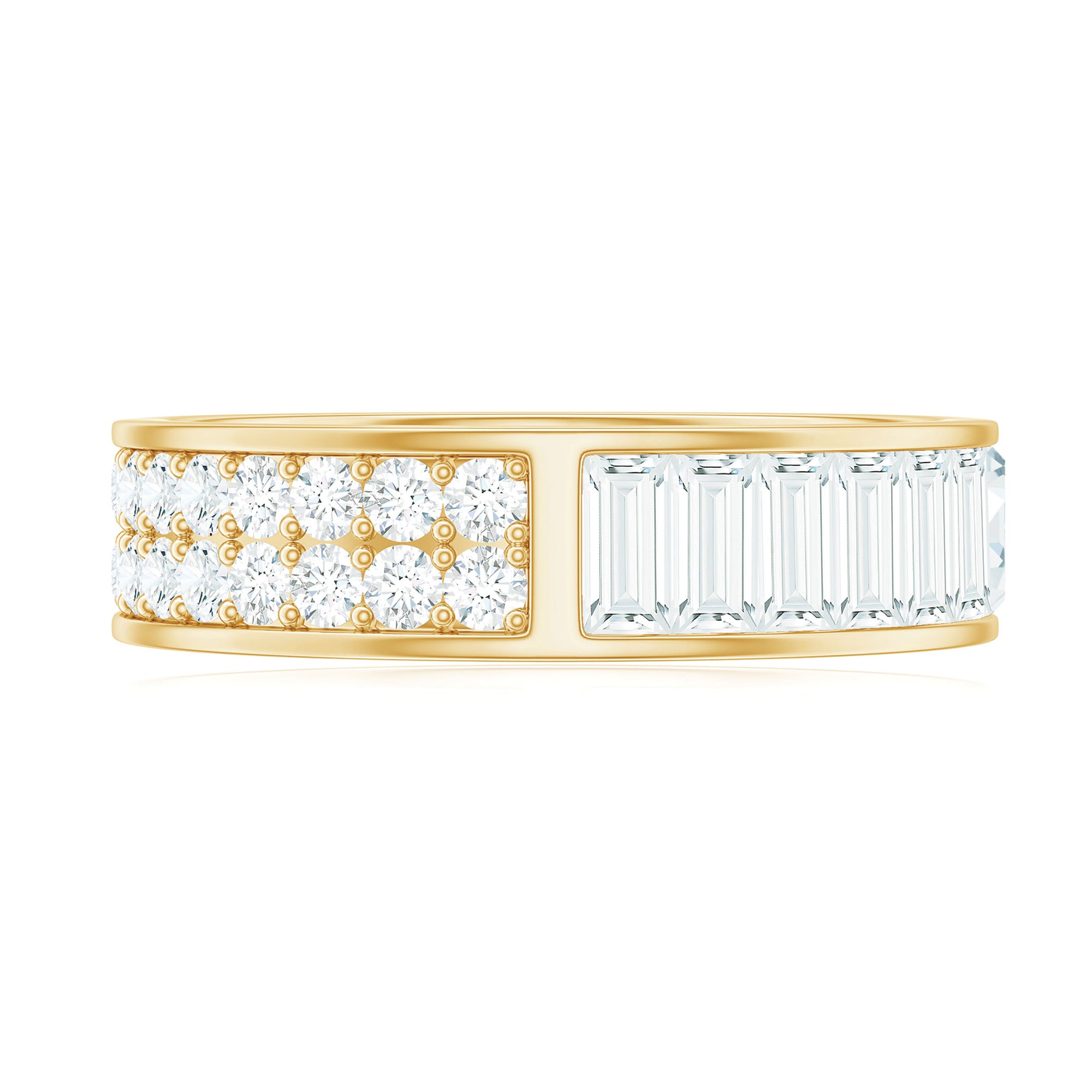 Certified Moissanite Wide Eternity Wedding Band D-VS1 - Rosec Jewels