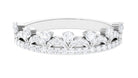 Natural Diamond Half Eternity Ring in Crown Style Natural - ( HI-SI ) - Rosec Jewels