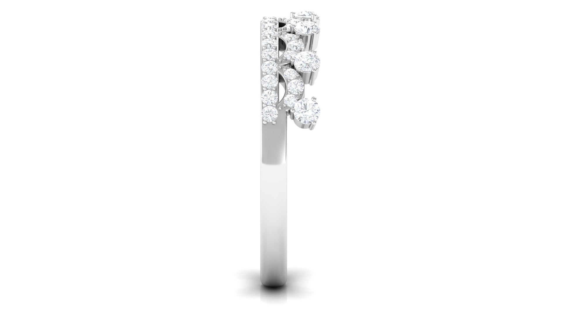 Natural Diamond Half Eternity Ring in Crown Style Natural - ( HI-SI ) - Rosec Jewels