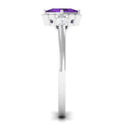 Rosec Jewels-Designer 1.2 Carat Princess Cut Amethyst Engagement Ring with Diamond