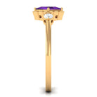 Rosec Jewels-Designer 1.2 Carat Princess Cut Amethyst Engagement Ring with Diamond