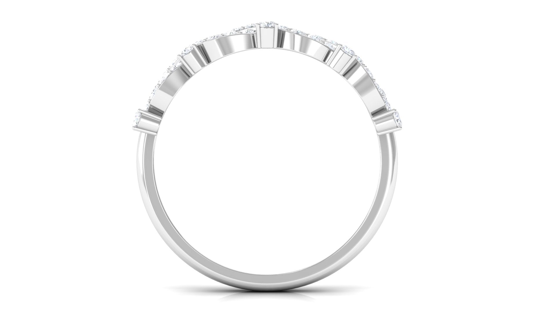 Designer Natural Diamond Infinity Half Eternity Ring Natural - ( HI-SI ) - Rosec Jewels