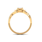 Natural Princess Cut Diamond Flower Engagement Ring with Crossover Shank Natural - ( HI-SI ) - Rosec Jewels