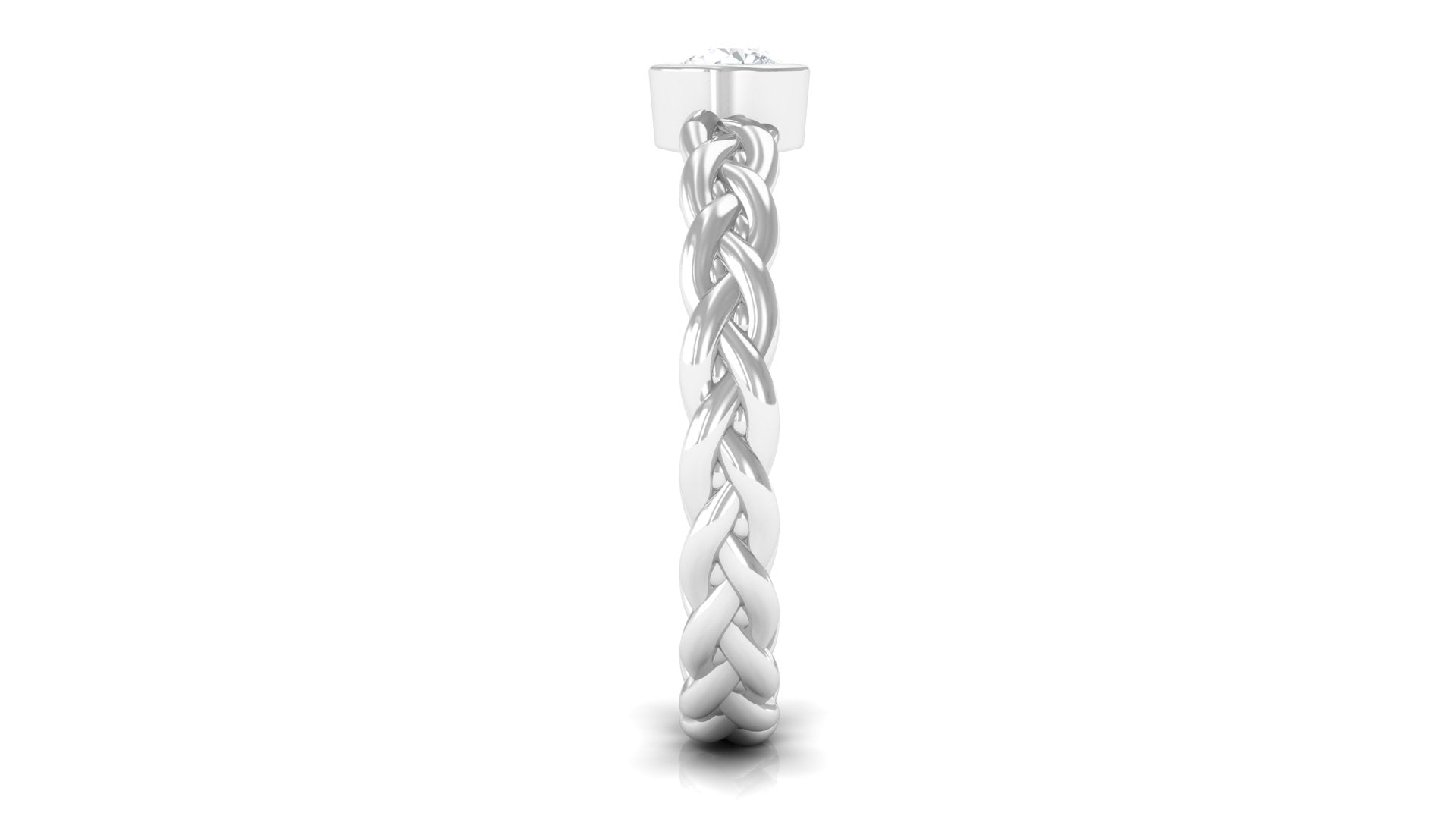 Rosec Jewels-Real Diamond Promise Ring with Braided Shank