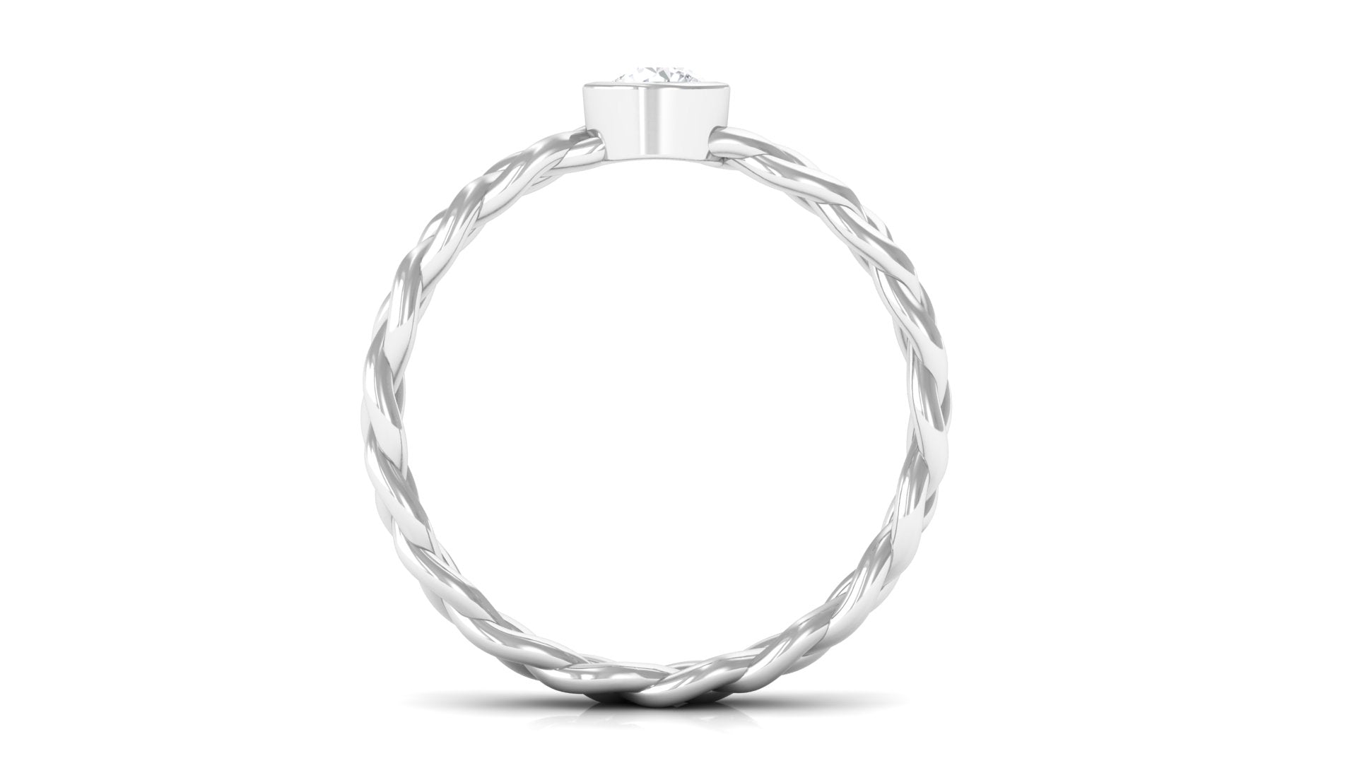 Rosec Jewels-Real Diamond Promise Ring with Braided Shank