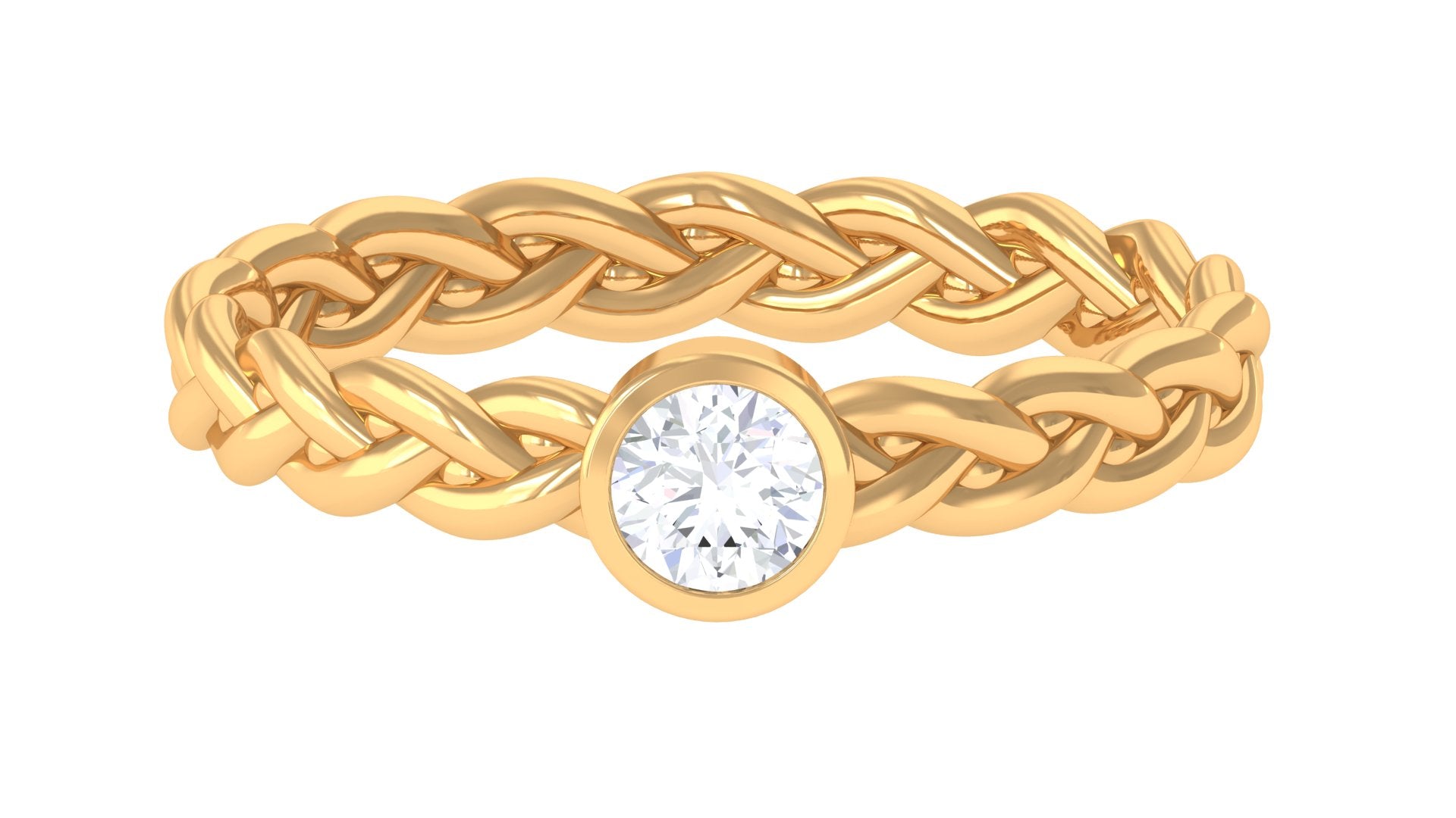 Rosec Jewels-Real Diamond Promise Ring with Braided Shank