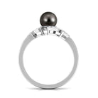 Rosec Jewels-Designer Tahitian Pearl Engagement Ring with Diamond