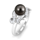 Rosec Jewels-Designer Tahitian Pearl Engagement Ring with Diamond