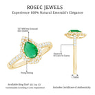 Rosec Jewels-Pear Shaped Emerald Nature Engagement Ring with Diamond