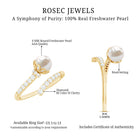 Rosec Jewels-Natural 2 Carat Freshwater Pearl Wrap Ring with Diamond