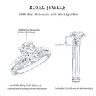 Certified Oval Cut Moissanite Engagement Ring with Wedding Band Set D-VS1 - Rosec Jewels