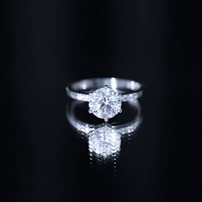 Rosec Jewels-Round Cut 9 MM Lab Grown Diamond Solitaire Engagement Ring