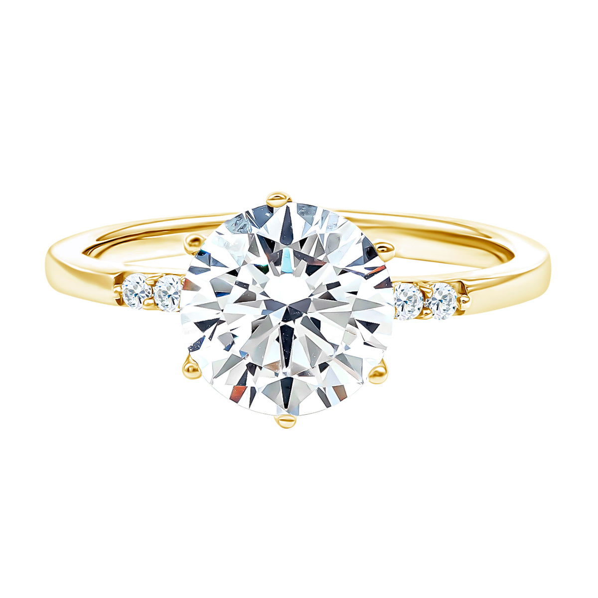 IGI Certified Round Cut 3 Carat Lab Grown Diamond Solitaire Engagement Ring Lab - ( E-VS1 ) - Rosec Jewels